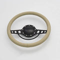 14'' Billet Half Wrap 9 Bolts Steering Wheel with 2'' Dish and Horn Button(Tan)