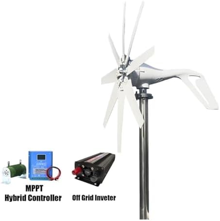 1000W Wind Turbine Generator Kit, 12V/48V Power Supply System with Inverter, 2000W Solar Panel Compatible, Ideal for Home & Industrial Energy Solutions