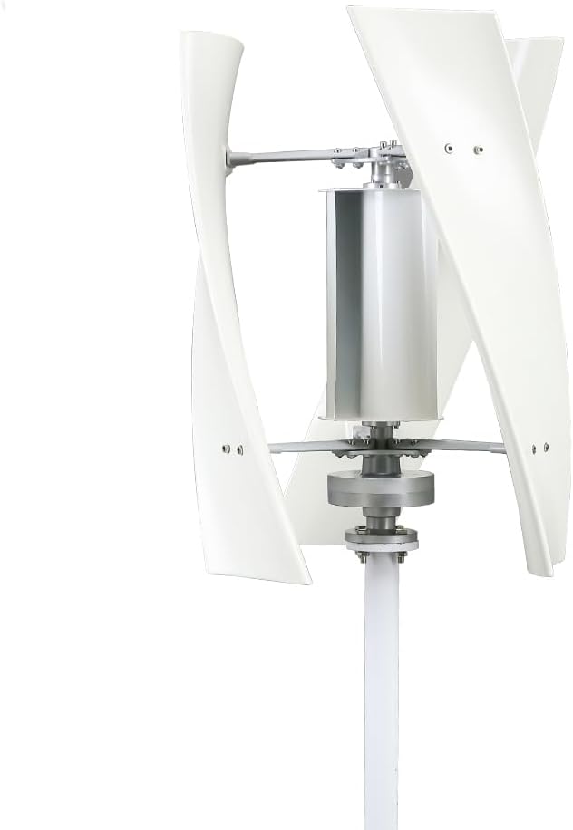1000W Small Wind Generator Turbines Kit 3 Blades Generator Power Turbines Kit 12V/24V/48Vwith Controller for Marine Home Charging(White)