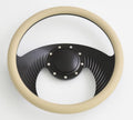 14'' Billet Half Wrap 9 Bolts Steering Wheel with 2'' Dish and Horn Button(Tan)