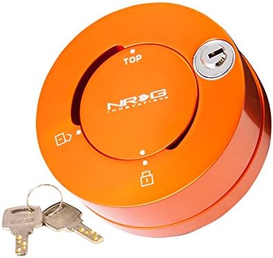 NRG Innovations 6-Holes Patterns Style Steering Wheel Quick Release Short Hub Adapter, Quick Lock w/Keys, Orange, NRG-SRK-101OR