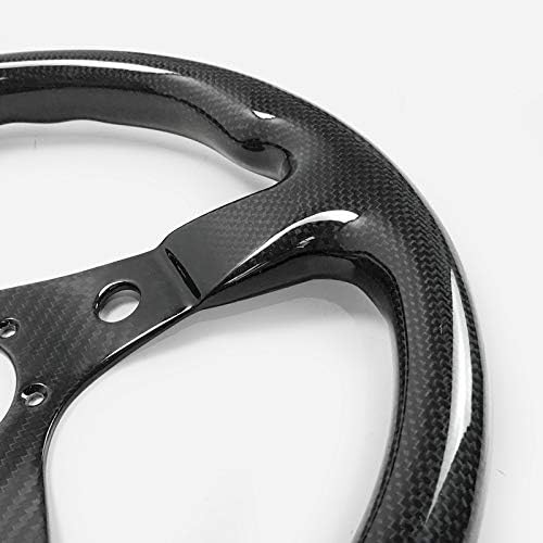 EPR Glossy Dry Carbon Universal S Type Flat Steering Wheel (340mm diamete, 6 Bolts 70mm PCD (Same Fitment with MOMO, OMP & Sparco)