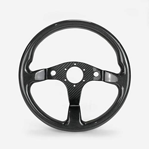 EPR Glossy Dry Carbon Universal S Type Flat Steering Wheel (340mm diamete, 6 Bolts 70mm PCD (Same Fitment with MOMO, OMP & Sparco)