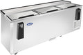Atosa MBC80GR 81' Insulated Horizontal Bottle Cooler for Restaurant Hotel Casino Pub Bar Beer Cider Soda | 21.2 Cu. Ft. Can Bottle Capacity | 4 Wire Divider, 3 Top Sliding Lid, Stainless Steel, 115V
