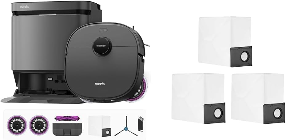 Bundle of Eureka J15 Pro Ultra Self Emptying Robot Vacuum + Eureka Authentic Accessories kit: Dust Bag* 3 pcs