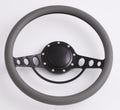 14'' Billet Half Wrap 9 Bolts Steering Wheel with 2'' Dish and Horn Button(Dark Grey)