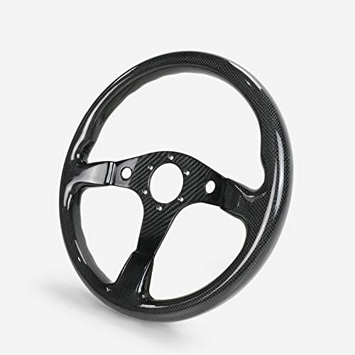 EPR Glossy Dry Carbon Universal S Type Flat Steering Wheel (340mm diamete, 6 Bolts 70mm PCD (Same Fitment with MOMO, OMP & Sparco)