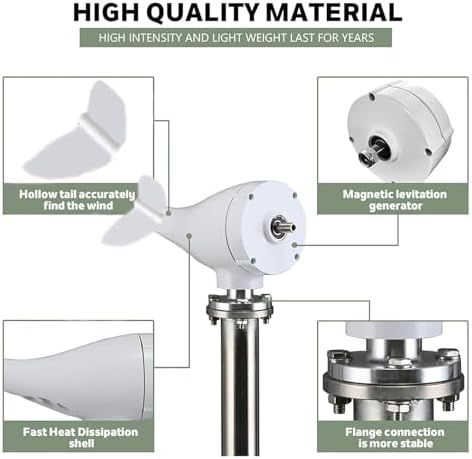 High-Efficiency 1000W Wind Turbine Generator - 12V/24V/48V Permanent Magnet, 8 Blades, Eco-Friendly Controller for Renewable Home Energy Solutions