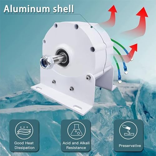 1000W Wind Turbine Generator - Gearless 3-Phase Permanent Magnet Alternator, Low RPM Water Power, 12V/24V/48V/120V/220V AC, Eco-Friendly Renewable Energy Solution for Home & Off-Grid Use