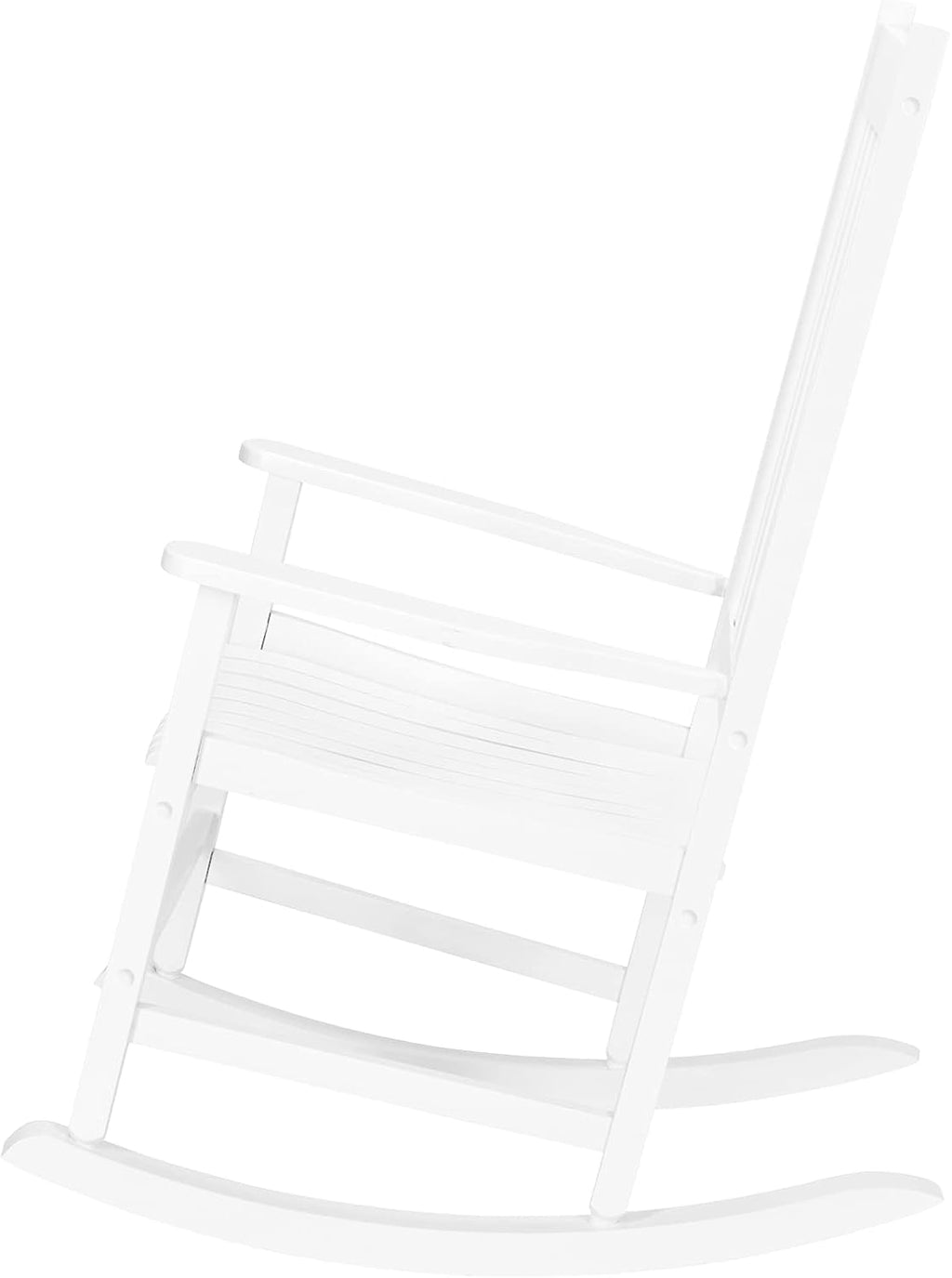 VINGLI 2PCS Wood Rocking Chairs Relaxing Rocker Real Wood High Back Seat for Deck, Garden, Backyard, Porch, Indoor or Outdoor Use, White