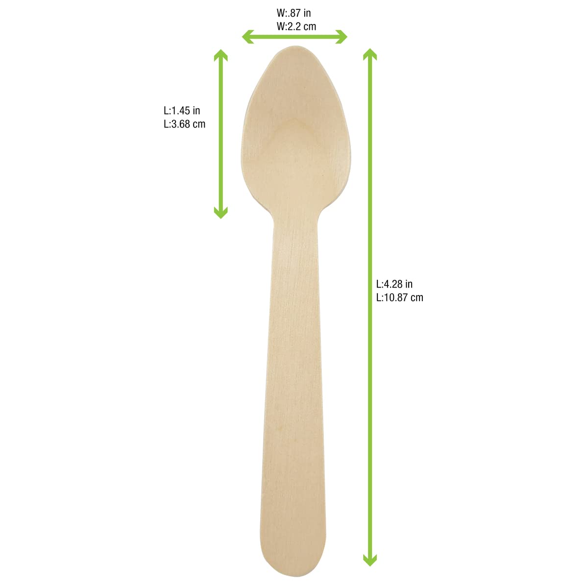 PacknWood - 210CCB11- disposable wooden spoons -wood compostable spoon - cooking wood spoon - wooden spoon for cooking - single wooden spoon- (4.33')- Case of 3000