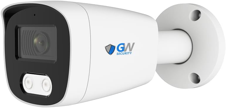 GW Security 16 Channel 4K NVR 8MP AI Human & Vehicle Detection Security Camera System with 16 UHD 4K 2160P Microphone PoE Outdoor/Indoor Waterproof IP Security Bullet Cameras (White)