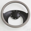 14'' Billet Half Wrap 9 Bolts Steering Wheel with 2'' Dish and Horn Button(Light Grey)