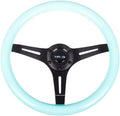 NRG Innovations NRG-ST-015BK-MF Classic Wood Grain Steering Wheel, 350mm 25mm Depp, 3 Black Spokes-Minty Fresh Color, Mahogany