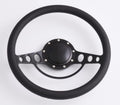 14'' Billet Half Wrap 9 Bolts Steering Wheel with 2'' Dish and Horn Button(Black)