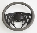 14'' Billet Half Wrap 9 Bolts Steering Wheel with 2'' Dish and Horn Button(Dark Grey)