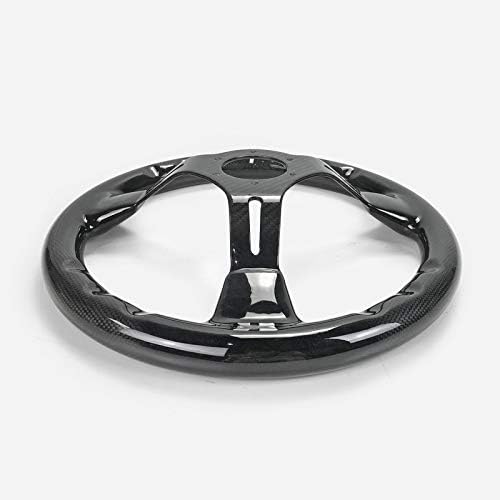EPR Universal R Type Glossy Dry Carbon Steering Wheel (350mm Diameter, deep Around 60mm, 6 Bolts 70mm PCD (Same Fitment with MOMO, OMP & Sparco)