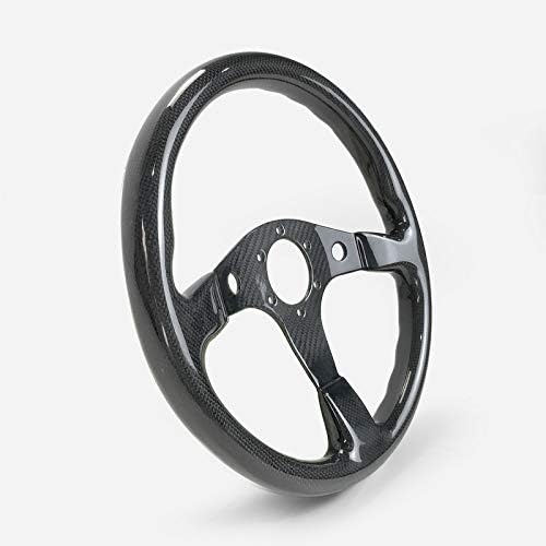 EPR Glossy Dry Carbon Universal S Type Flat Steering Wheel (340mm diamete, 6 Bolts 70mm PCD (Same Fitment with MOMO, OMP & Sparco)