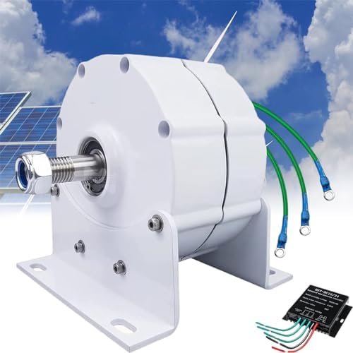 1000W Wind Turbine Generator - Gearless 3 Phase PM Alternator, Low RPM for Water Power, 12V/24V/48V/120V/220V AC, Eco-Friendly Renewable Energy Solution for Home and Off-Grid Use