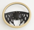 14'' Billet Half Wrap 9 Bolts Steering Wheel with 2'' Dish and Horn Button(Tan)