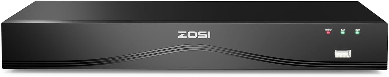 ZOSI 4K Network Video Recorder, 32 Channel 16-Port 8MP Dual-Disk Backup PoE NVR Surveillance System, Only Compatible with ZOSI 4K/8MP/5MP/4MP/3MP PoE Security Camera - No HDD Included