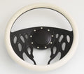 14'' Billet Half Wrap 9 Bolts Steering Wheel with 2'' Dish and Horn Button(White)