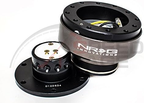 NRG Steering Wheel Quick Release Kit - Generation 2.0 - Black with Titanium Ring SRK-200BK