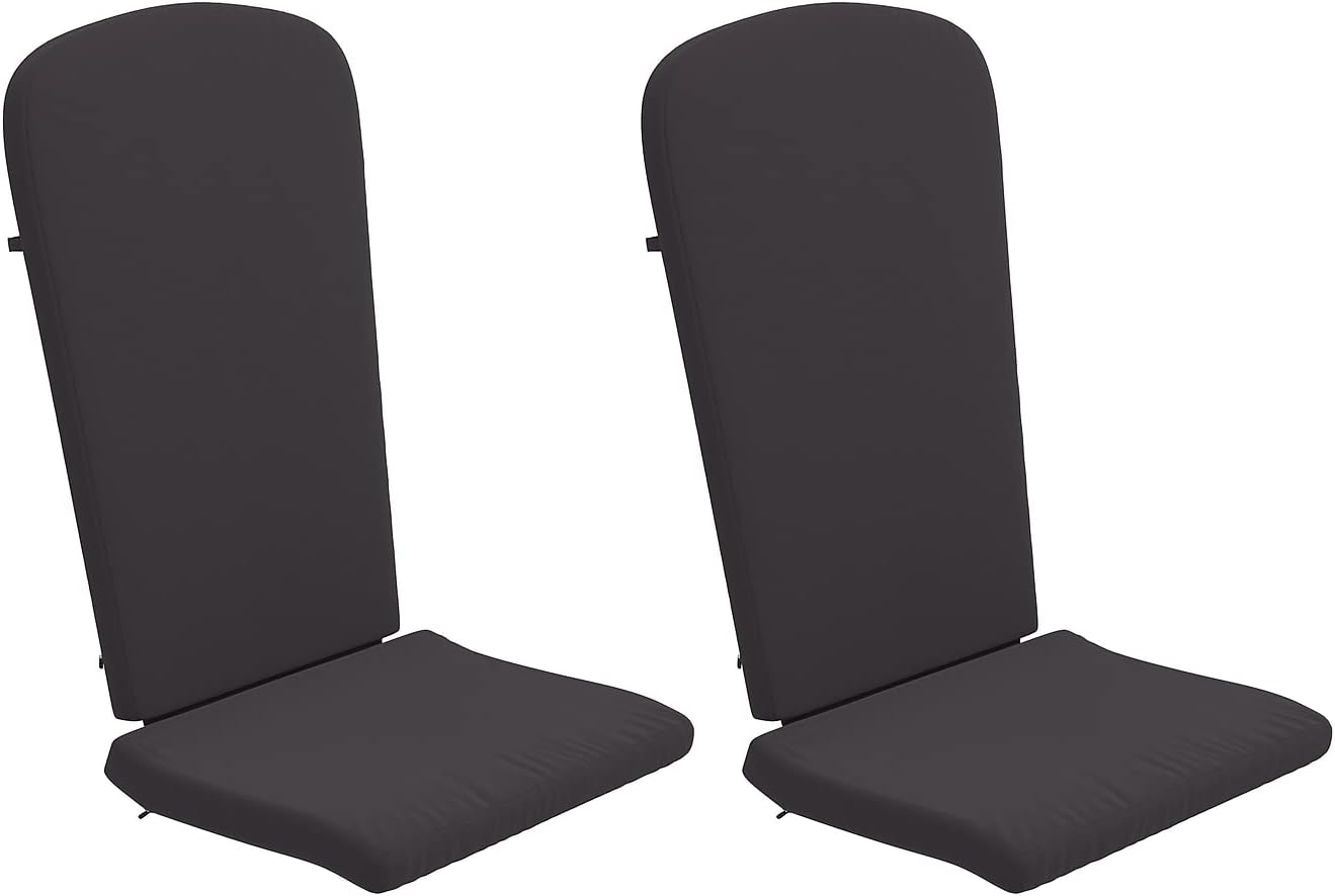 Flash Furniture Set of 2 All-Weather High Back Adirondack Chair Cushions in Gray