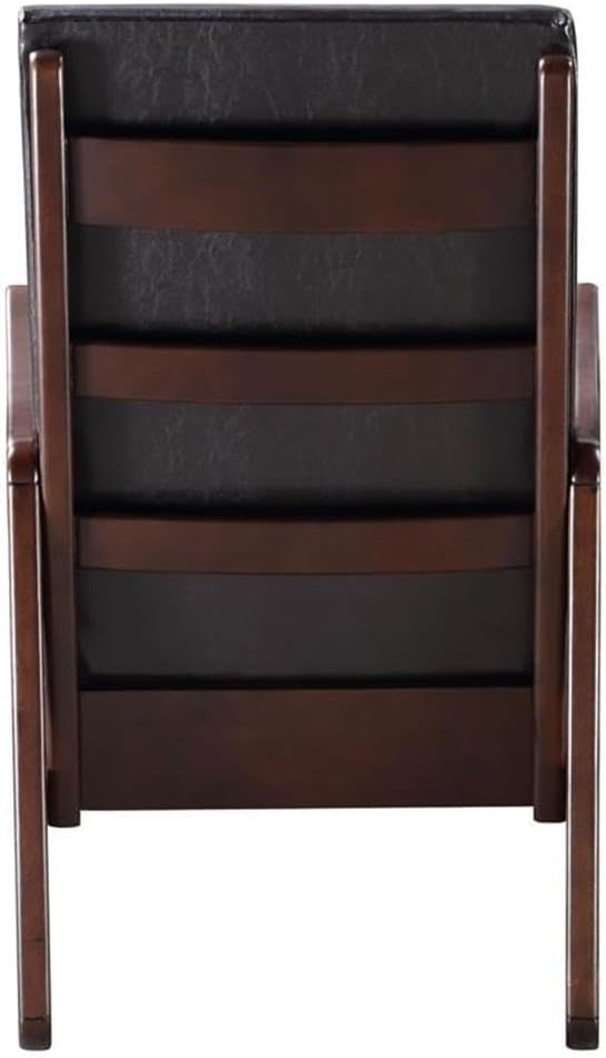 Acme Raina Faux Leather Upholstered Rocking Chair in Dark Brown and Espresso