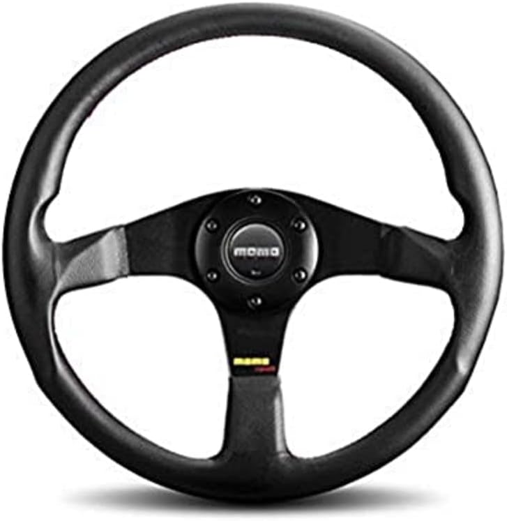 Momo TUN35BK0B Tuner Black 350 mm Leather Steering Wheel | Black Leather