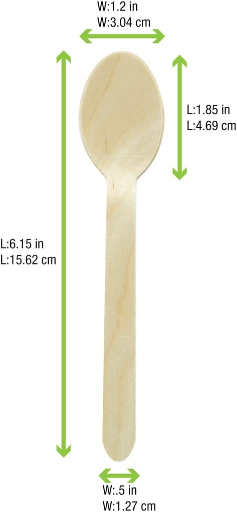 PacknWood 210CVB3-6.2' Wooden Cutlery Spoons - Biodegradable Wood Spoons - 100% Natural and Compostable Cutlery Spoon - Wooden Disposable Cutlery Spoon - (2000 per case)