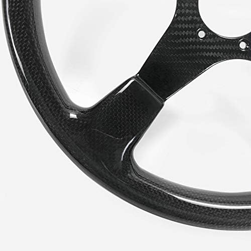EPR Glossy Dry Carbon Universal S Type Flat Steering Wheel (340mm diamete, 6 Bolts 70mm PCD (Same Fitment with MOMO, OMP & Sparco)