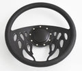 14'' Billet Half Wrap 9 Bolts Steering Wheel with 2'' Dish and Horn Button(Black)