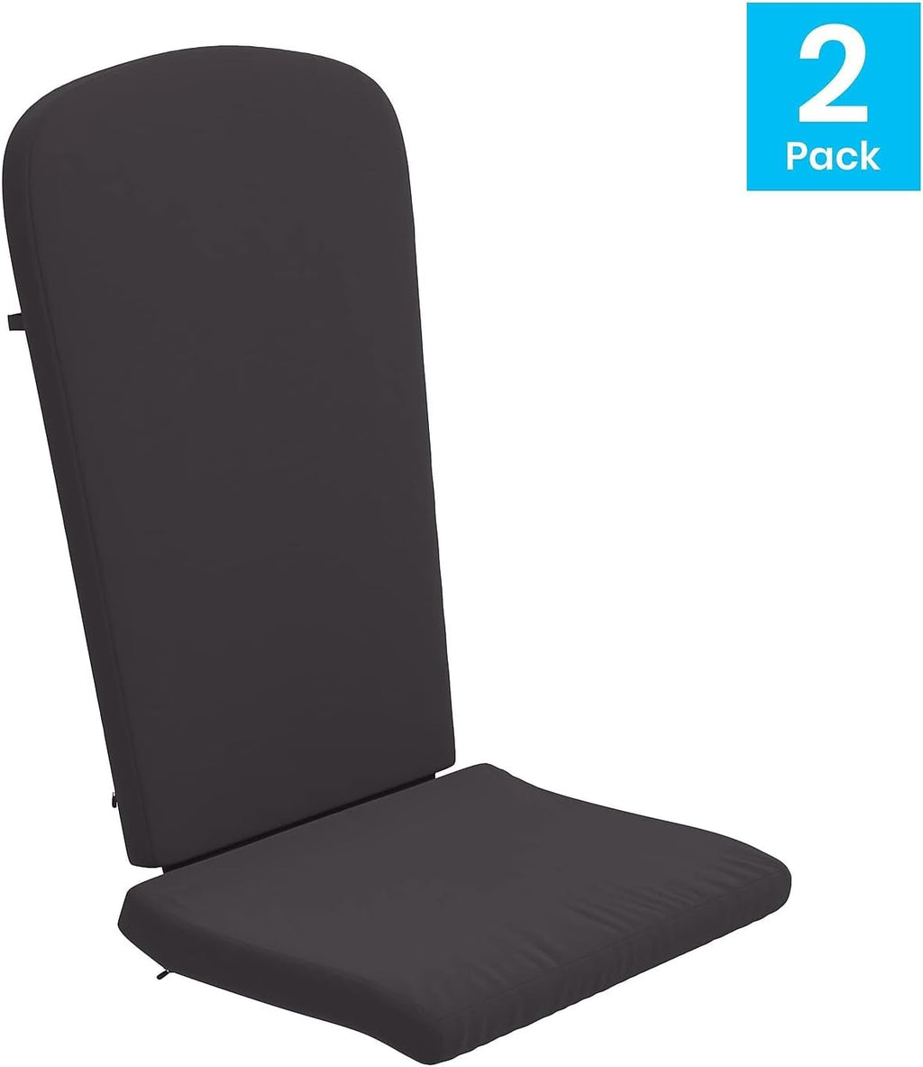 Flash Furniture Set of 2 All-Weather High Back Adirondack Chair Cushions in Gray