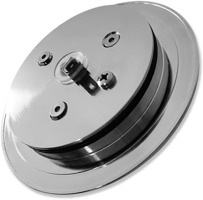 Chrome 14' Billet Aluminum 9 Holes Steering Wheel Trinity Style with Black Leather Half Wrap & Smooth Horn Button & Adapter