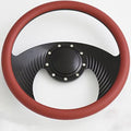 14'' Billet Half Wrap 9 Bolts Steering Wheel with 2'' Dish and Horn Button(Burgundy)