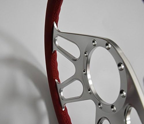 14'' Trickster Billet Full Wrap 9 Bolts Steering Wheel with 2'' Dish and Horn Button(Burgundy)