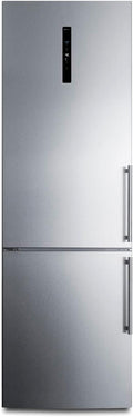 Summit Appliance FFBF249SS2LHD 24' Wide Bottom Freezer Refrigerator; Stainless Steel Doors; 10.6 cu.ft Capacity; Open Door Alarm; Digital Thermostats; Frost-Free/Automatic, Child Lock