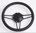 14'' Billet Half Wrap 9 Bolts Steering Wheel with 2'' Dish and Horn Button(Black)
