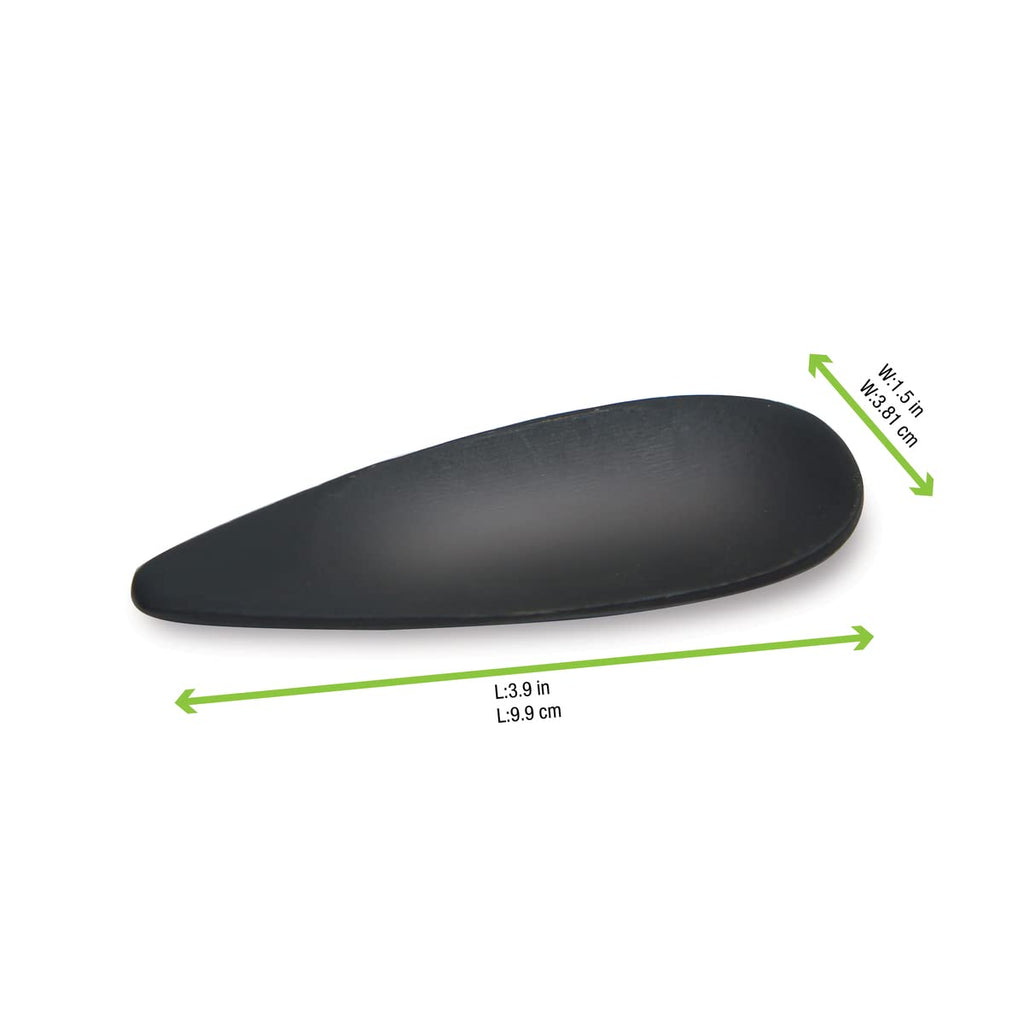 PACKNWOOD 209B MAHAL - Tear Drop Black Spoon - Mahal Black Bamboo Tear Shaped Tasting Spoon - Black Appetiser Spoon - Natural, Biodegradable Disposable Cutlery - (3.9 x 1.6') - (144 per case)