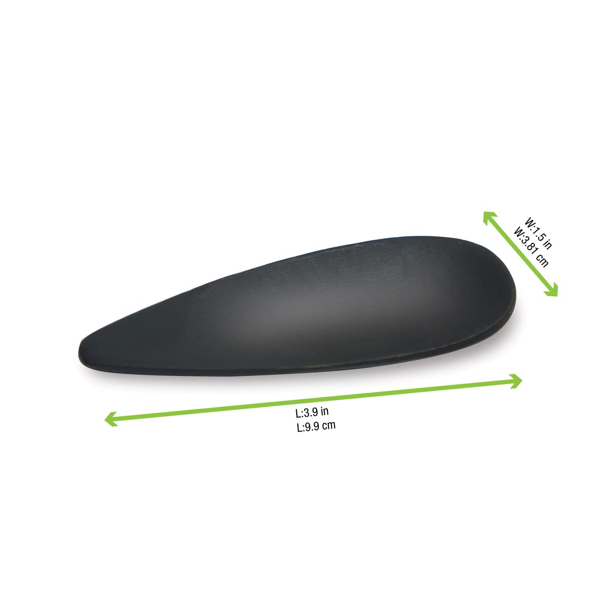 PACKNWOOD 209B MAHAL - Tear Drop Black Spoon - Mahal Black Bamboo Tear Shaped Tasting Spoon - Black Appetiser Spoon - Natural, Biodegradable Disposable Cutlery - (3.9 x 1.6') - (144 per case)