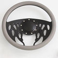 14'' Billet Half Wrap 9 Bolts Steering Wheel with 2'' Dish and Horn Button(Light Grey)