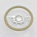 14'' Trickster Billet Full Wrap 9 Bolts Steering Wheel with 2'' Dish and Horn Button (Tan)