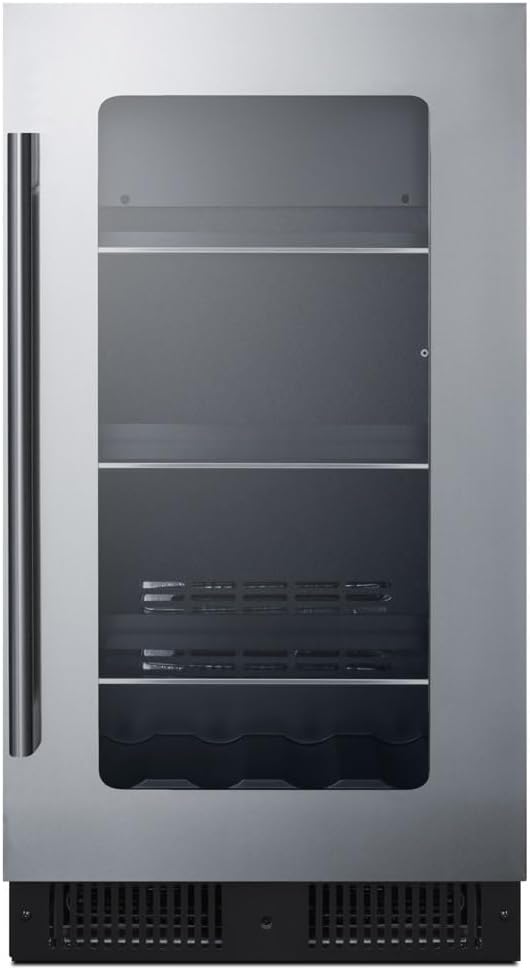 Summit 18' Wide Beverage Center, 3.2 cu.ft. Capacity, Stainless Steel & Glass- CL181WBV