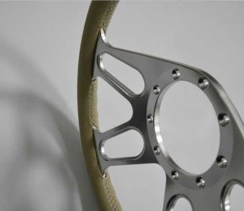 14'' Trickster Billet Full Wrap 9 Bolts Steering Wheel with 2'' Dish and Horn Button (Tan)