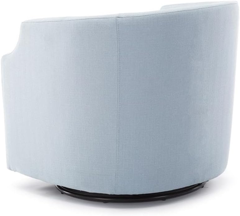 Infinity Polyester Fabric Swivel/Rocker Barrel Accent Chair with Pocket Coil Seat Cushion, 360 Degree Swivel, No Assembly Required, in Sky Blue Finish