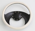 14'' Billet Half Wrap 9 Bolts Steering Wheel with 2'' Dish and Horn Button(White)