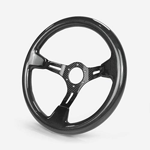 EPR Universal R Type Glossy Dry Carbon Steering Wheel (350mm Diameter, deep Around 60mm, 6 Bolts 70mm PCD (Same Fitment with MOMO, OMP & Sparco)