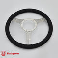 14'' Billet Banjo Full Wrap 9 Bolts Steering Wheel with 2'' Dish and Horn Button (Black)