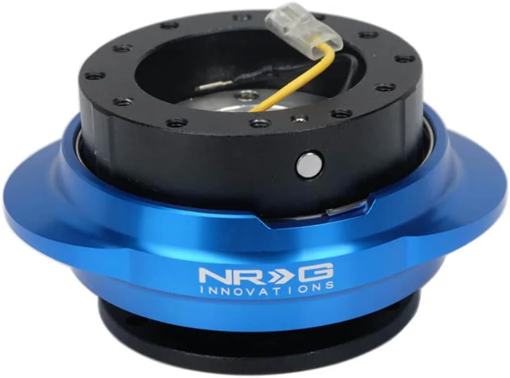 NRG Innovations NRG-SRK-220BK-BL GEN 2.2 Steering Wheel Quick Release Adapter, 6-Hole & 6x70 and 6x74mm Bolt Patterns Black Body/Shinny Blue Oval Ring